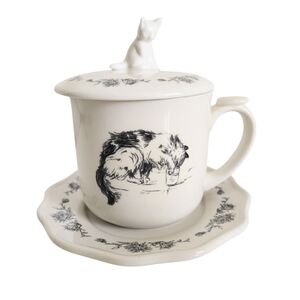 Creative Co-Op 3 Piece Cat and Mouse Mug Set
